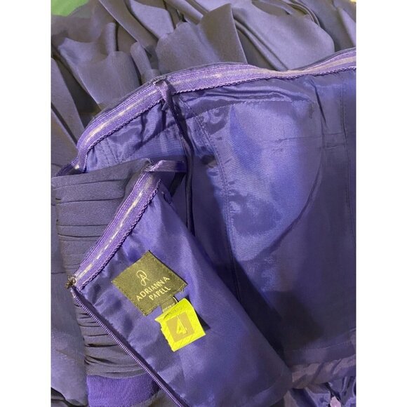 Adrianna Papell Dress Purple 12 Flutter Party Cocktail Cruise Wedding - Picture 10 of 10